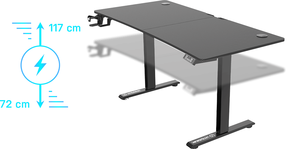 Ultradesk PULSAR - Kleiner Computertisch, elektrische Höhenverstellung