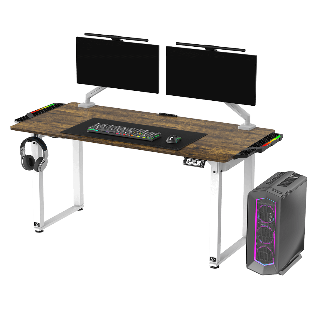 Ultradesk UPLIFT WHITE LED RGB Braun